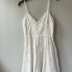 Zara white cut work embroidery dress size S NWT read